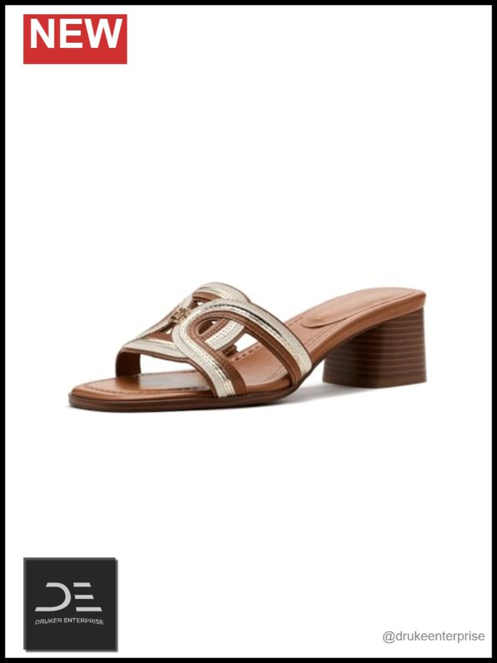 Faux Leather Block Heel Sandals with Ankle Strap, Open Toe